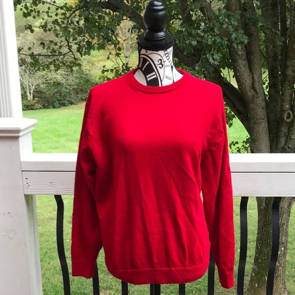 HART SCHAFFNER MARX Extra Fine Merino Wool Red Sweater | L/XL - Picture 7 of 7
